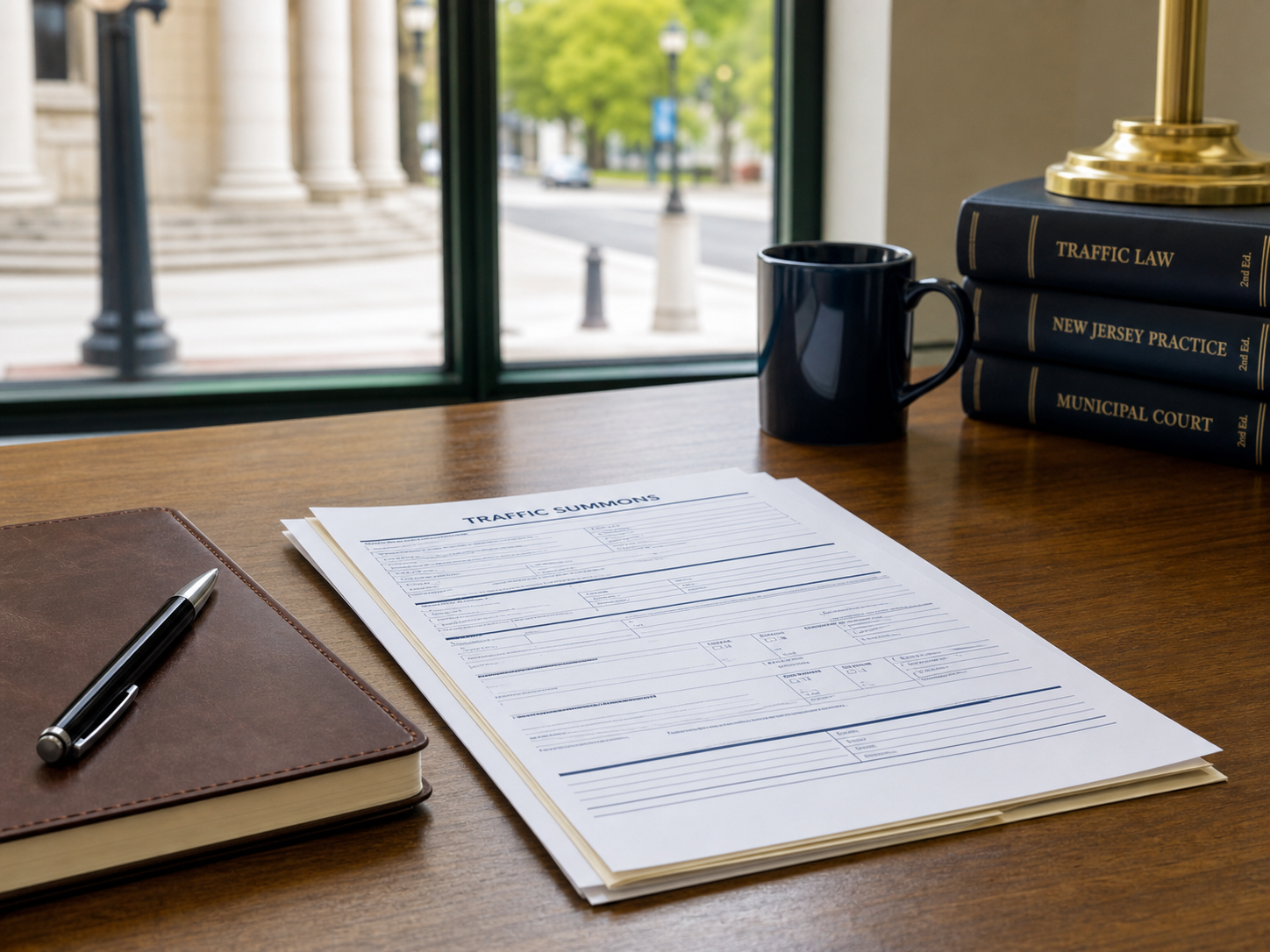 Generic traffic ticket paperwork prepared for legal review